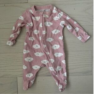 Old Navy Pink Cloud Print Kids One Piece NB